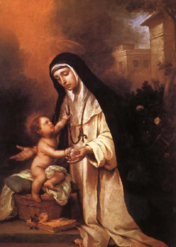 Bartolome Esteban Murillo Lima, Santa Rosa oil painting image